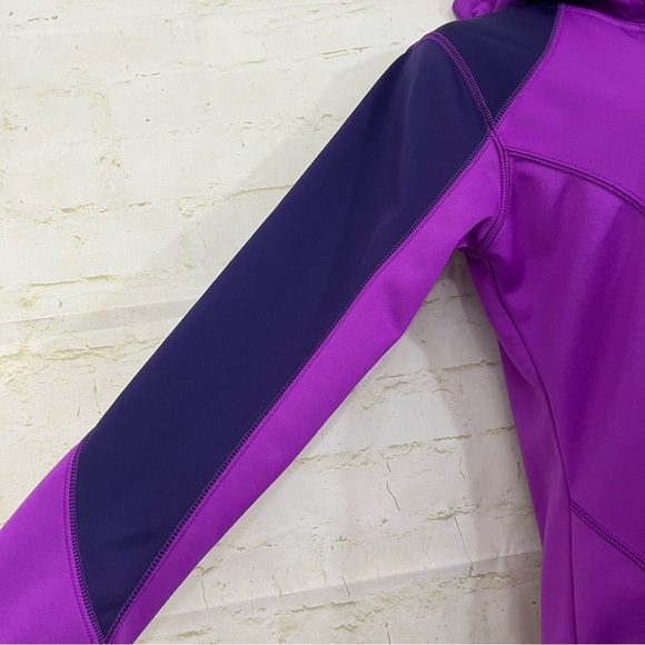 Reebok Purple Color Block Zipper Hooded Fleece Jacket - Picture 4 of 14